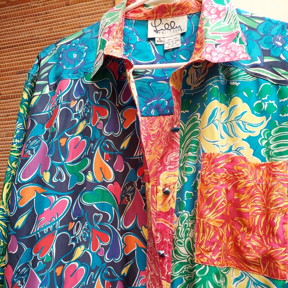 Lily Pulitzer silk long duster dress small 8/10